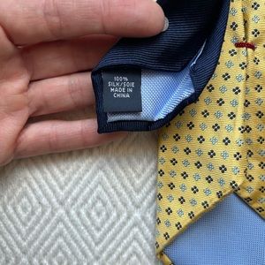 Tommy Hilfiger yellow and blue 100% silk tie with small print